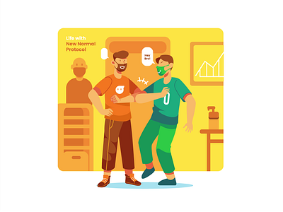 Everyday life with Health Protocol animation branding design flat flat illustration flatdesign illustration illustrator ui ux