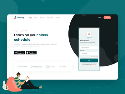 Learning Hero page app desing design hero hero area hero banner hero header hero image hero section landing page ui ux webdesign website
