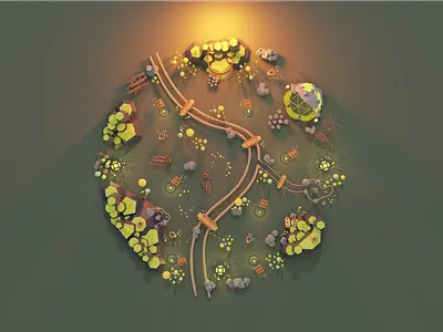 Flora environment forest landscape lowpoly