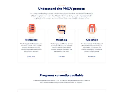 Postgraduate Medical Council of Victoria design minimal ui web