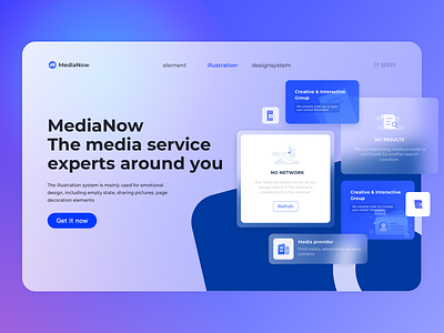 MediNow illustration of glassmorphism cards design empty state galss glassmorphism gradient color icon logo ui ux webdesign website