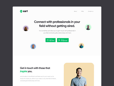 ear1social homepage design design hero section minimal typography ui user experience user interface ux web web design