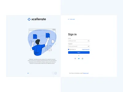 Xcellerate - Sign in clean concept dayli challenge design flat minimal sign in ui ux web website