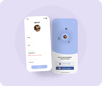 INVITE A FRIEND app branding buttons clean colors concept dailyui figma flat friends invite new people shadows trending ui uiux uiuxdesigner ux vector