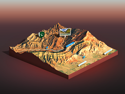 Karak District - Khyber Pakhtunkhwa - Pakistan 3d 3d map generator extension generator heightmap map photoshop plugin