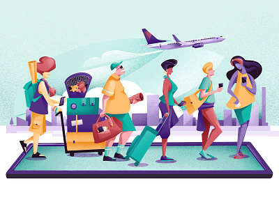 Apps on the radar Travel - LTV magazine app characters chiara vercesi editorial editorial illustration illustration ipad journey phone procreate travel travel app travelers travelling