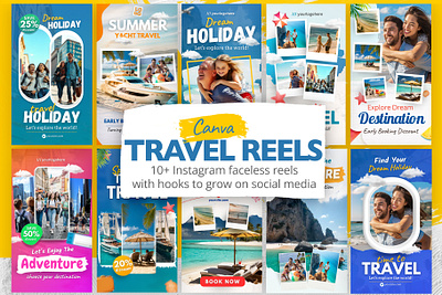 Travel Vacation Canva Reels instagram video reels tiktok video video video templates