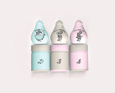 Hippo. Baby Bath Products -1 brand identity branding illustration kids illustration logodesign package design packaging packaging design