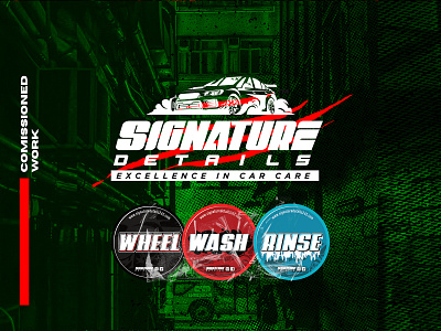 Signature Detail branding car detailing illustration logo logotype mark stickers type vector