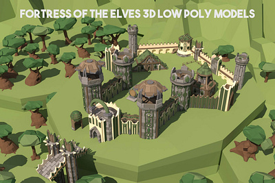 Fortress of the Elves 3D Low Poly Pack fortress game assets gamedev indie game low poly low poly lowpoly lowpolyart