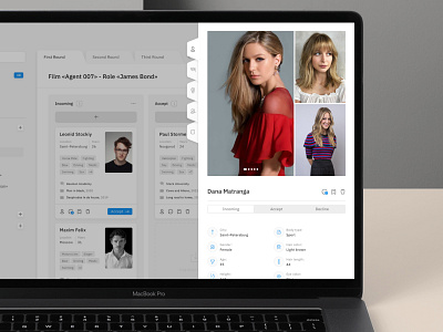 Casting Dashboard - Actor Profile actors admin admin panel app casting clear dashboad design figma grey kinolift minimalistic ui ux web webdesign кинолифт