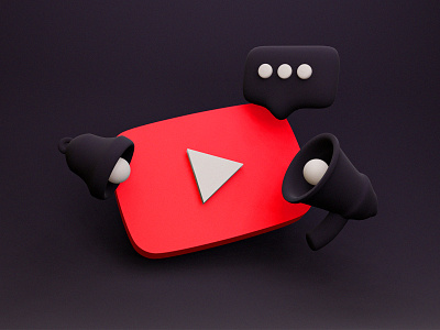 YouTube Logo 3D. Free Blender Model 3d art bell blender blender3d brand comment free freebie freebies logo modelling platform play share sound subscribe youtube youtube banner youtube channel youtube logo