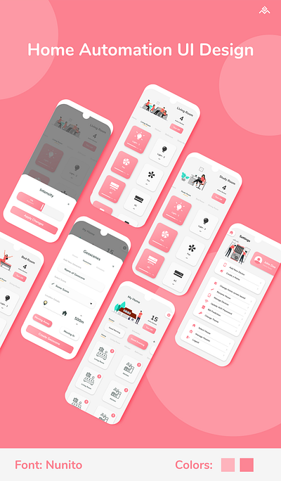 Home Automation App UI Design app design home automation minimal ui ux
