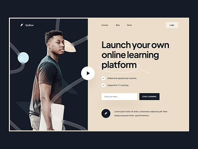 Landing Page: Hero 2 education template feature set hero design hero exploration hero section homepage design landing landing page saas saas landing page saas website