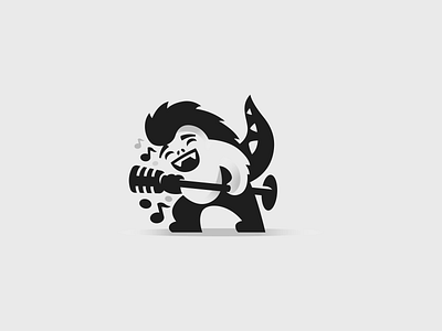 Rock Monster! brand branding cartoon character creatie elegant hardrock heavymetal logo logotype mark mascot metal modern monochrome monster music negativespace rock singer