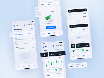 Cryptocurrency wallet for trading and Loan | Mobile app bitcoin blue clean crypto crypto currency crypto wallet cryptocurrency design ui