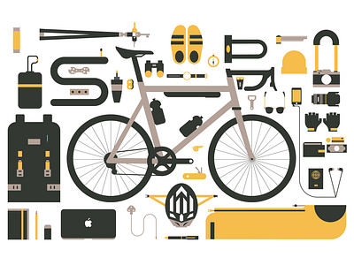 Personal Icons ai apple bike camera design digital art editorial illustration icon icons illustration illustrator mac michael tada travel vector