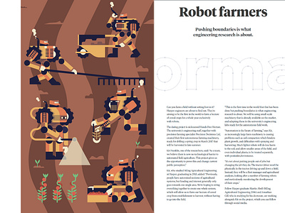 Robot Farmers - Editorial piece ai design digital art editorial illustration farmers illustration illustrator michael tada robot vector