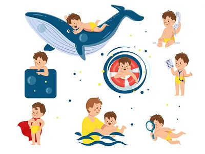 Cute baby character baby character characterdesign flat design illustration vector