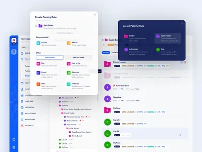 Tree Interfaces affiliate blue crm dark dashboard finance folders marketing modal network tree ui ux web white