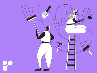 Illustrations for Discontract app design digital illustration illustration digital product illustration purple ui website