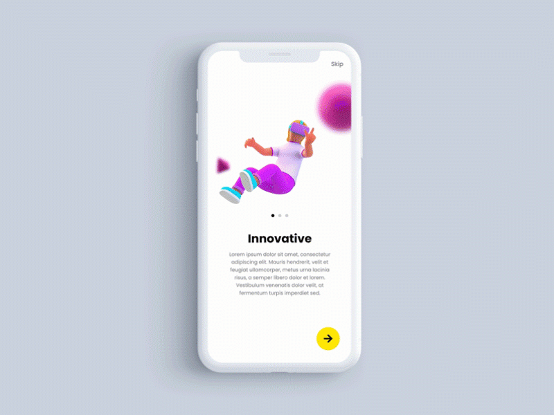 Walkthrough Transition animation clean design clean ui colors design illustration interaction minimal minimalism mobile ui onboarding swipe transition trending ui ui ux ux vr vr design walktrough