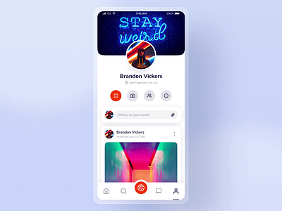 Social network concept app design light mobile mobile app mobile apps mobile design product design profile profile card profile page profiles social social media social media design social network ui user ux white