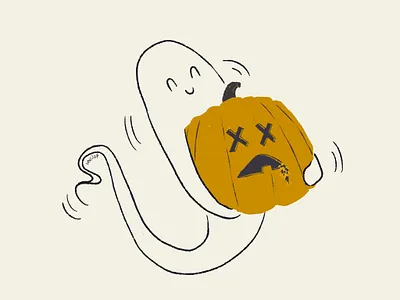 27 Jaunty aughost aughostus gloom character character design design ghost happy illustration jaunty midcentury minimal procreate pumpkin retro vintage women in illustration