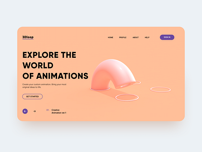 3D Looping animation LP 3d 3d art c4d c4dart cinema4d design landing page landing page design landingpage motion design webdesign