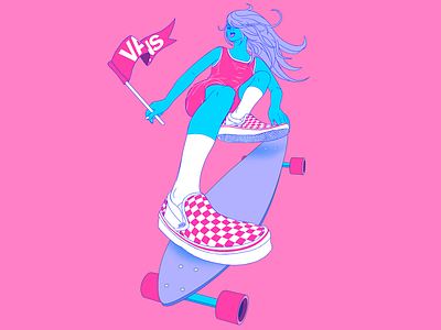 VANS adobe art characterdesign colors design draw girl illustration photoshop trip