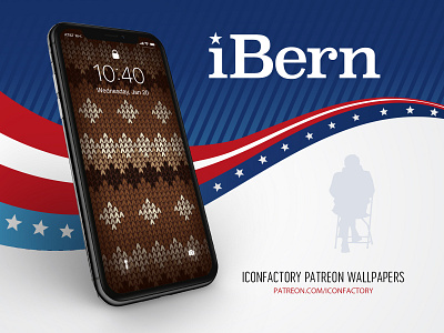 iBern Wallpaper bernie bernie sanders cable knit humor iconfactory knit mittens patreon pattern politics wallpaper winter