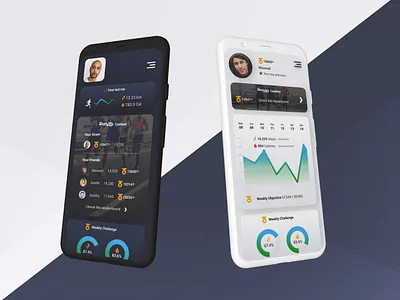 Running/Workout Tracker Mobile App UI • Dark and Light version app design mobile mobile app mobile app design running running app ui ui design ux ux design workout workout app workout tracker