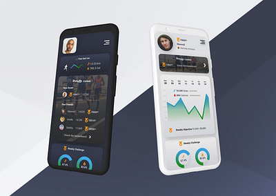 Running/Workout Tracker Mobile App UI • Dark and Light version app design mobile mobile app mobile app design running running app ui ui design ux ux design workout workout app workout tracker