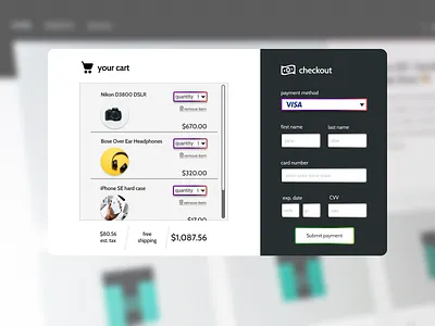 Check Out Mock Up checkout dailyui design ui figma minimal payment payment form ux