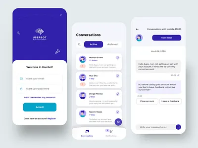 Bot management APP app assistance bot chat color creative dashboard design dribbble ios managment minimal ui ux