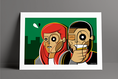 Couple character character illustration characterdesign colors geometric illustration