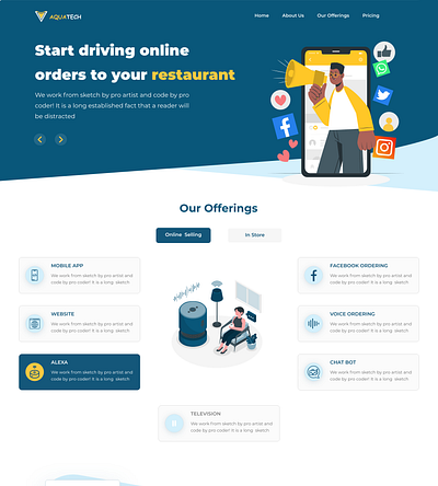 One Place Food Order brandidentity freelance design illustration logo ui ux ux ui design