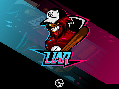 LIAR mascot baseball beast gaming liar logo logodesign mascot mascotlogo player