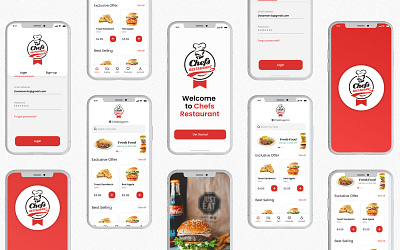 Restaurant App Design app app design burger chef app fastfood food app food app design homepage login page restaurant restaurant app