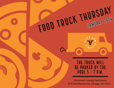 Food truck Thursday Event Flyer design illustration vector