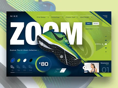 Nike Zoom Website Design design fitness graphic design homepage landing landing page landing page design landing page ui landingpage nike shoes trainers ui uidesign webdesign website