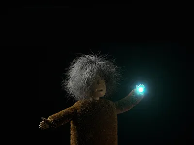 Kuzya in the dark 3d c4d character magic mood render vlasuhiro