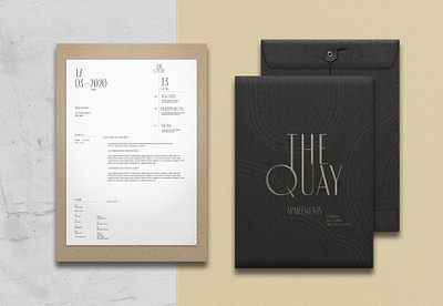 The Quay - Stationery & Folder black branding design graphic logo minimal typography white