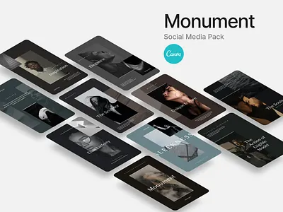 Monument Canva Social Media Pack blog brand branding canva canva template creative instagram stories layout pinterest post presentation social media design social network socialmedia unique
