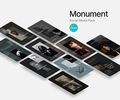 Monument Canva Social Media Pack blog brand branding canva canva template creative instagram stories layout pinterest post presentation social media design social network socialmedia unique