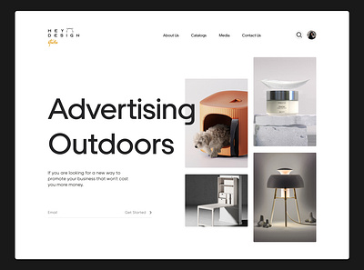 Advertising Outdoors Homepage Concept adobe xd advertising black white clean design homepage minimalist outdoors ui design website website design