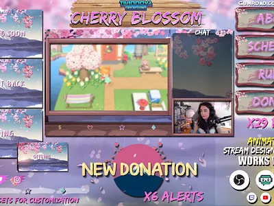 Twitch Cute Overlay Pack Japanese animated twitch overlay cute twitch overlay japanese twitch overlay streamdesign streaming overlay twitchbanner twitchgraphics twitchpanels twitchscreens