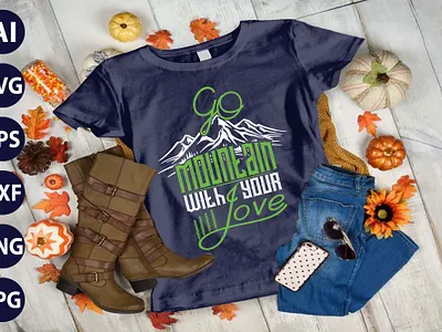 AWESOME Mountain Adventure HIKING TYPOGRAPHY T-SHIRT DESIGN