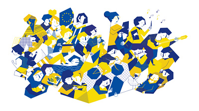 What does it mean to be a European? brussels bruxelles character design colorful design concept design european union geometric illustration identity illustration