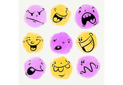 silly expressions cartoons expressions freehand illustration